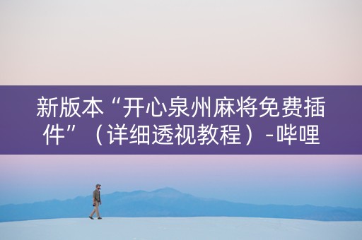 新版本“开心泉州麻将免费插件”（详细透视教程）-哔哩哔哩