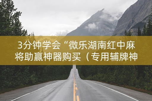 3分钟学会“微乐湖南红中麻将助赢神器购买（专用辅牌神器免安装）