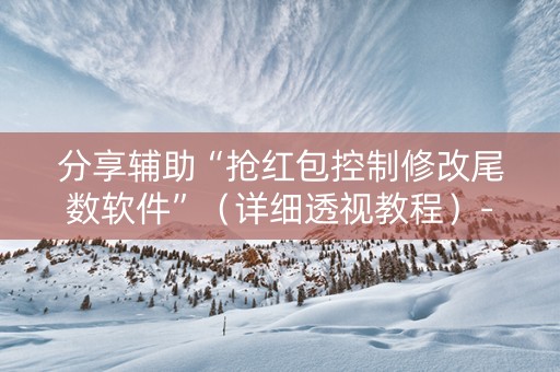 分享辅助“抢红包控制修改尾数软件”（详细透视教程）-哔哩哔哩