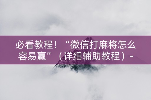 必看教程！“微信打麻将怎么容易赢”（详细辅助教程）-哔哩哔哩