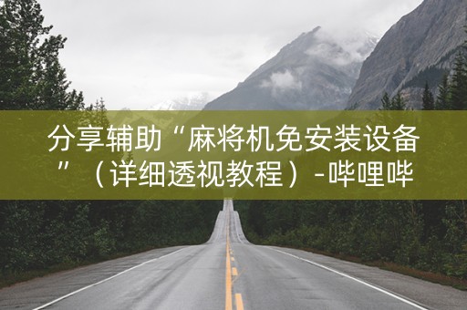 分享辅助“麻将机免安装设备”（详细透视教程）-哔哩哔哩