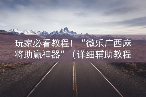 玩家必看教程！“微乐广西麻将助赢神器”（详细辅助教程）-哔哩哔哩