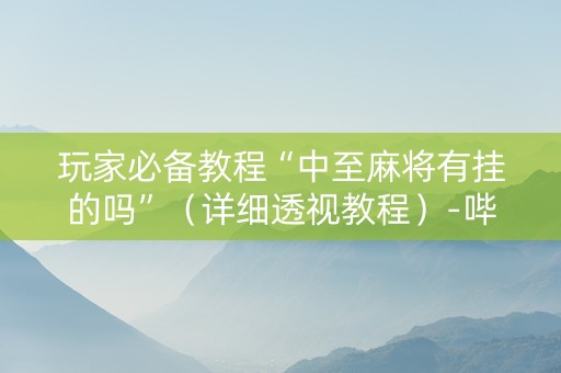 玩家必备教程“中至麻将有挂的吗”（详细透视教程）-哔哩哔哩