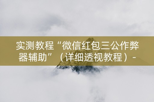 实测教程“微信红包三公作弊器辅助”（详细透视教程）-哔哩哔哩