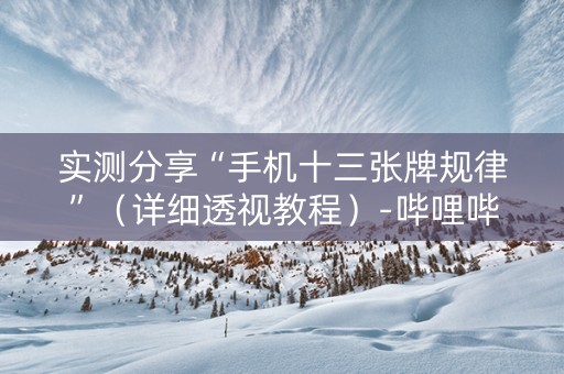 实测分享“手机十三张牌规律”（详细透视教程）-哔哩哔哩