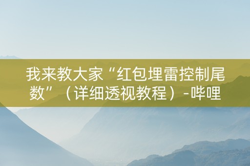 我来教大家“红包埋雷控制尾数”（详细透视教程）-哔哩哔哩