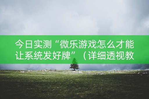 今日实测“微乐游戏怎么才能让系统发好牌”（详细透视教程）-哔哩哔哩
