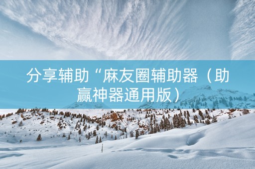 分享辅助“麻友圈辅助器（助赢神器通用版）