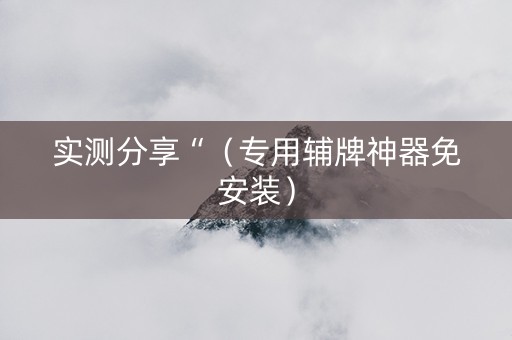 实测分享“（专用辅牌神器免安装）