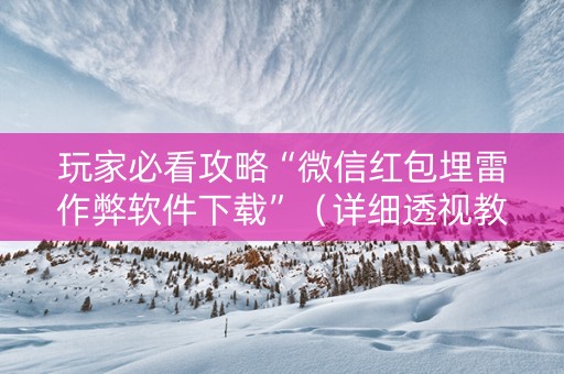 玩家必看攻略“微信红包埋雷作弊软件下载”（详细透视教程）-哔哩哔哩