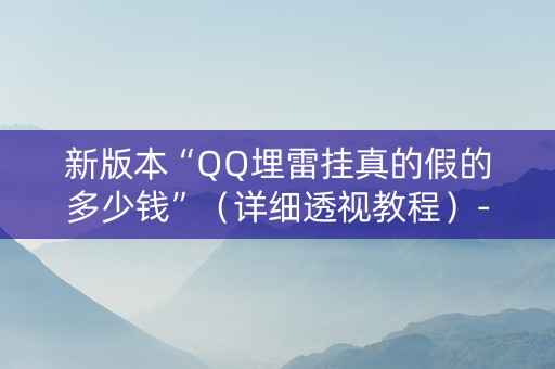 新版本“QQ埋雷挂真的假的多少钱”（详细透视教程）-哔哩哔哩