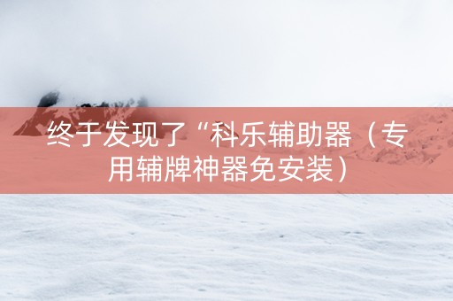终于发现了“科乐辅助器（专用辅牌神器免安装）