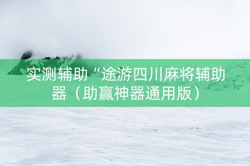 实测辅助“途游四川麻将辅助器（助赢神器通用版）