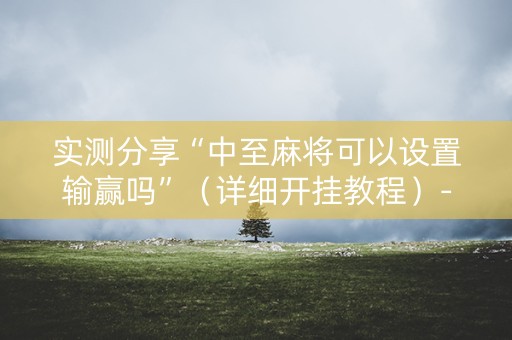 实测分享“中至麻将可以设置输赢吗”（详细开挂教程）-哔哩哔哩