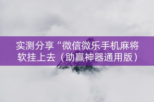 实测分享“微信微乐手机麻将软挂上去（助赢神器通用版）