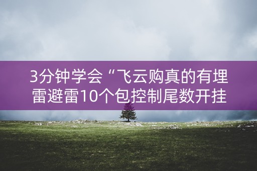 3分钟学会“飞云购真的有埋雷避雷10个包控制尾数开挂软件”（详细透视教程）-哔哩哔哩
