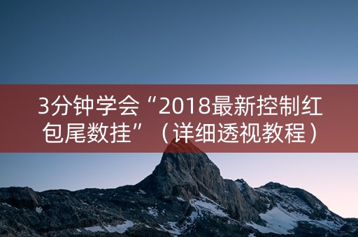 3分钟学会“2018最新控制红包尾数挂”（详细透视教程）-哔哩哔哩