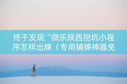 终于发现“微乐陕西挖坑小程序怎样出牌（专用辅牌神器免安装）
