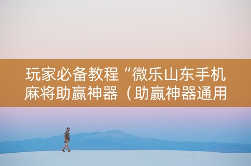 玩家必备教程“微乐山东手机麻将助赢神器（助赢神器通用版）
