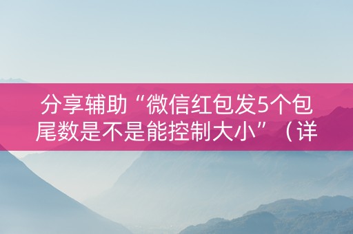 分享辅助“微信红包发5个包尾数是不是能控制大小”（详细透视教程）-哔哩哔哩