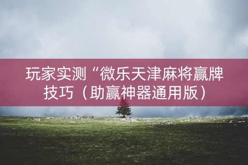 玩家实测“微乐天津麻将赢牌技巧（助赢神器通用版）