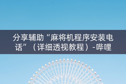 分享辅助“麻将机程序安装电话”（详细透视教程）-哔哩哔哩