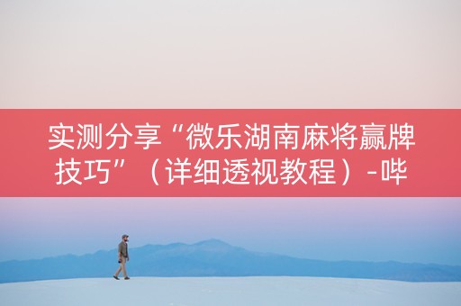 实测分享“微乐湖南麻将赢牌技巧”（详细透视教程）-哔哩哔哩