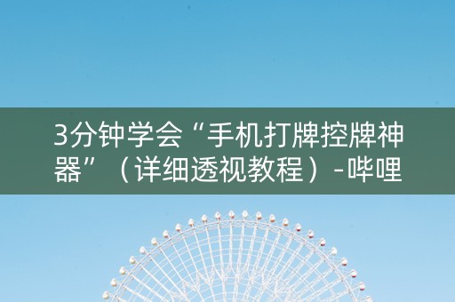 3分钟学会“手机打牌控牌神器”（详细透视教程）-哔哩哔哩