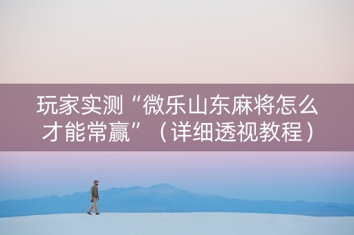 玩家实测“微乐山东麻将怎么才能常赢”（详细透视教程）-哔哩哔哩