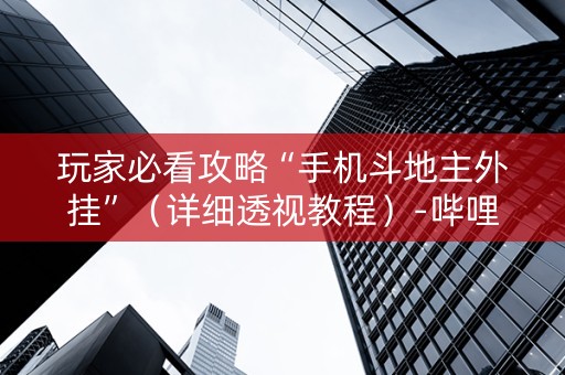 玩家必看攻略“手机斗地主外挂”（详细透视教程）-哔哩哔哩