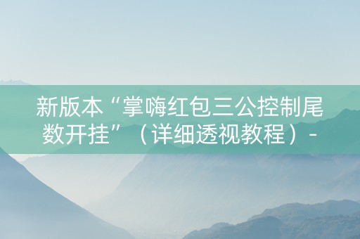 新版本“掌嗨红包三公控制尾数开挂”（详细透视教程）-哔哩哔哩