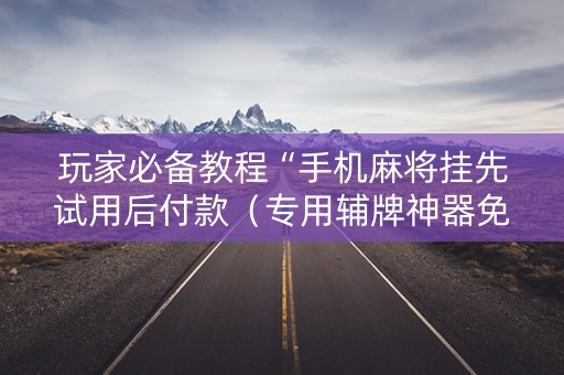 玩家必备教程“手机麻将挂先试用后付款（专用辅牌神器免安装）