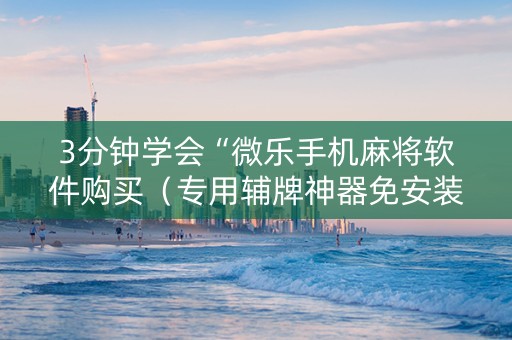3分钟学会“微乐手机麻将软件购买（专用辅牌神器免安装）