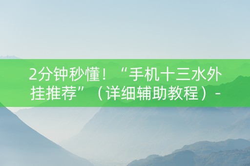 2分钟秒懂！“手机十三水外挂推荐”（详细辅助教程）-哔哩哔哩