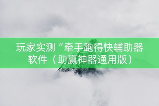 玩家实测“牵手跑得快辅助器软件（助赢神器通用版）
