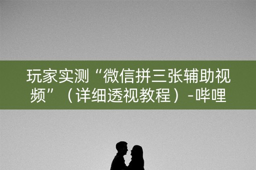 玩家实测“微信拼三张辅助视频”（详细透视教程）-哔哩哔哩