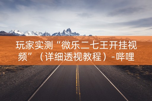 玩家实测“微乐二七王开挂视频”（详细透视教程）-哔哩哔哩