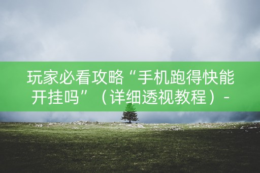 玩家必看攻略“手机跑得快能开挂吗”（详细透视教程）-哔哩哔哩