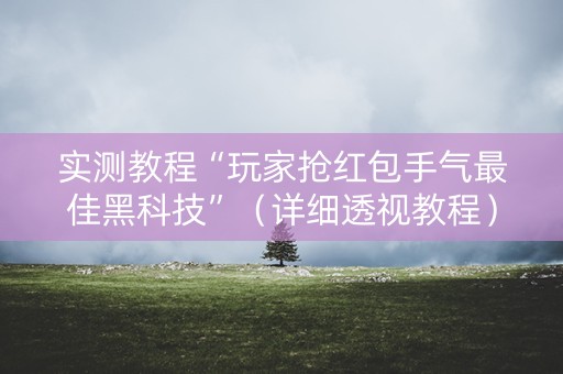 实测教程“玩家抢红包手气最佳黑科技”（详细透视教程）-哔哩哔哩