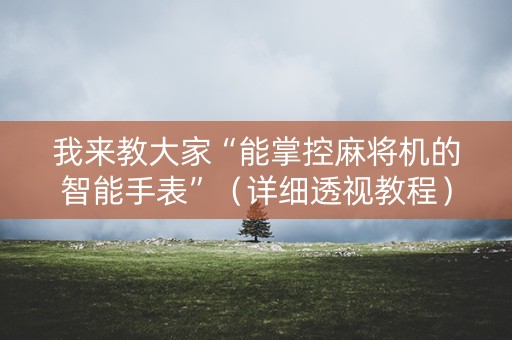 我来教大家“能掌控麻将机的智能手表”（详细透视教程）-哔哩哔哩