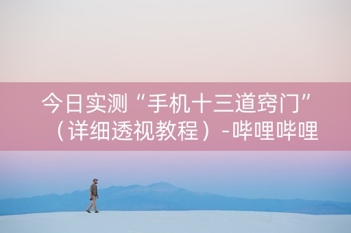 今日实测“手机十三道窍门”（详细透视教程）-哔哩哔哩