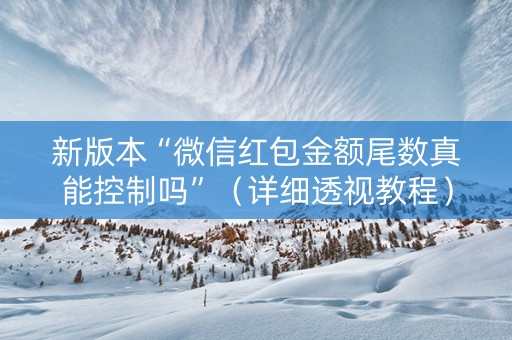 新版本“微信红包金额尾数真能控制吗”（详细透视教程）-哔哩哔哩
