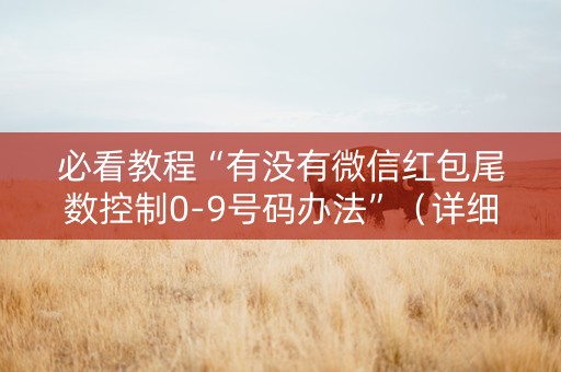 必看教程“有没有微信红包尾数控制0-9号码办法”（详细透视教程）-哔哩哔哩