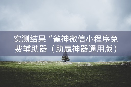 实测结果“雀神微信小程序免费辅助器（助赢神器通用版）