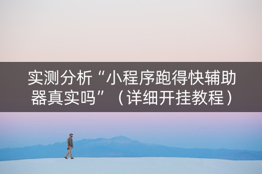 实测分析“小程序跑得快辅助器真实吗”（详细开挂教程）-哔哩哔哩