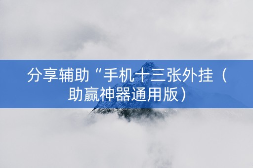 分享辅助“手机十三张外挂（助赢神器通用版）