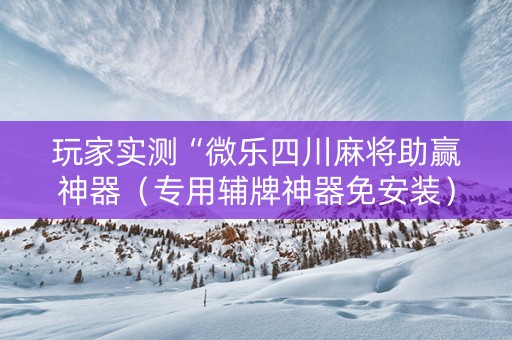 玩家实测“微乐四川麻将助赢神器（专用辅牌神器免安装）