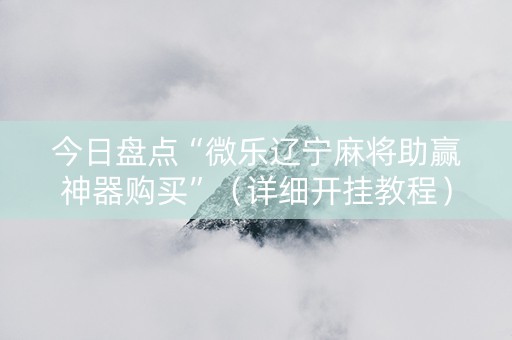今日盘点“微乐辽宁麻将助赢神器购买”（详细开挂教程）-哔哩哔哩
