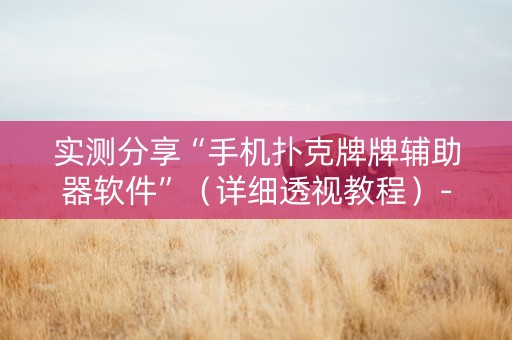实测分享“手机扑克牌牌辅助器软件”（详细透视教程）-哔哩哔哩