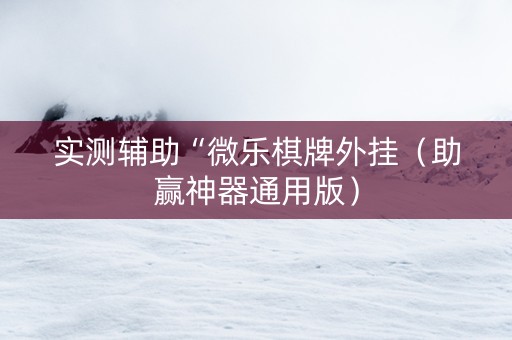 实测辅助“微乐棋牌外挂（助赢神器通用版）